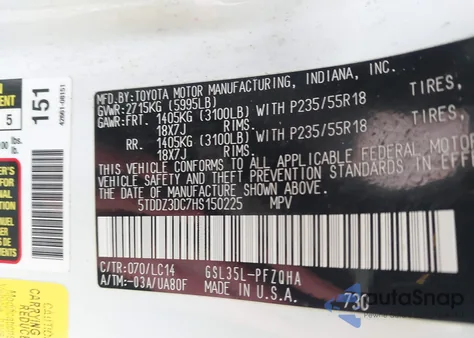 2017 Toyota Sienna Xle Premium 7 Passenger z USA, uszkodzony, nr VIN 5TDDZ3DC7HS150225